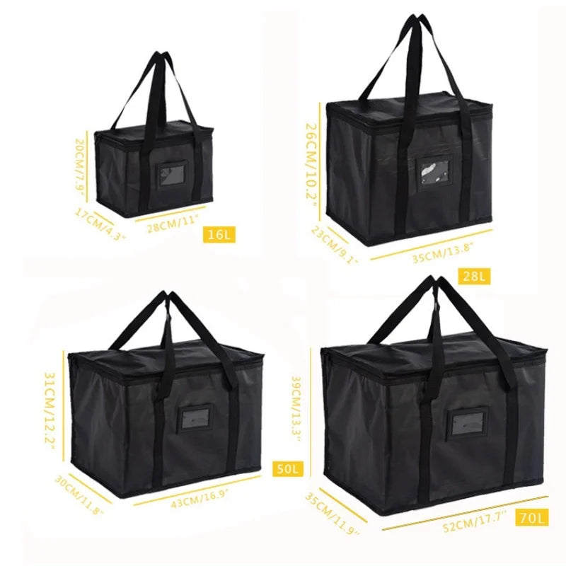 Large Insulated Food Delivery Bag – Foldable, Reusable, 16–70L, Thermal Cooler