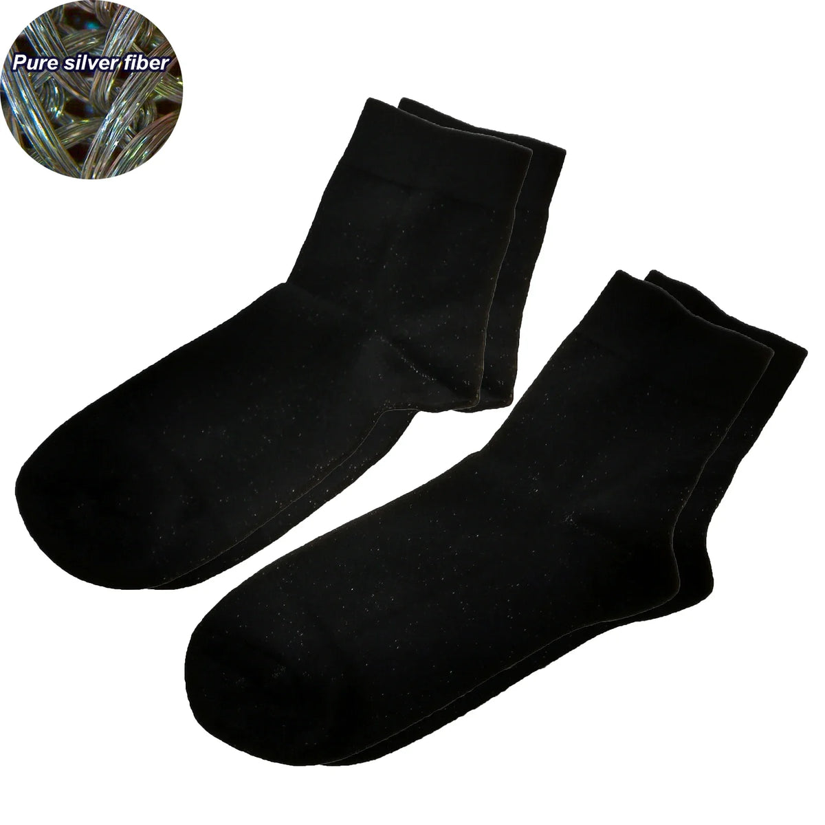 Silver Fiber EMF Blocking Ankle Socks – RF Shielded, Anti-Radiation, Black & Navy, 1–3 Pairs
