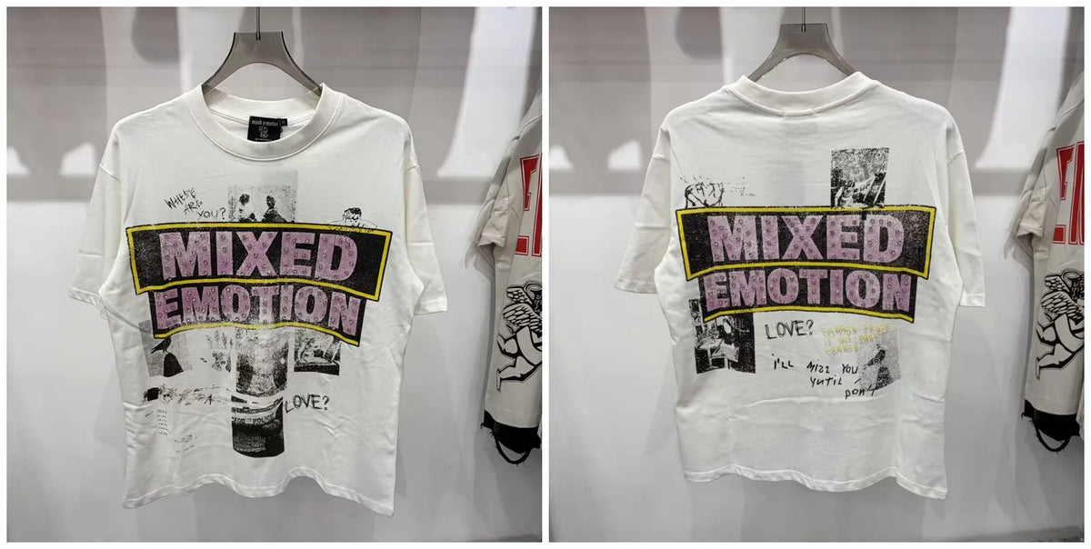 Mixed Emotion Rhinestone Oversized Cotton Tee