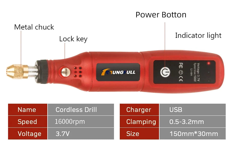 USB Rechargeable Cordless Electric Engraving Pen – Rotary Tool for Jewelry, Glass & More