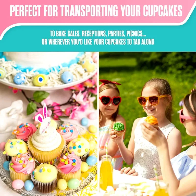 Cupcake Carrier Boxes with Tall Dome Lids, 4–24 Count