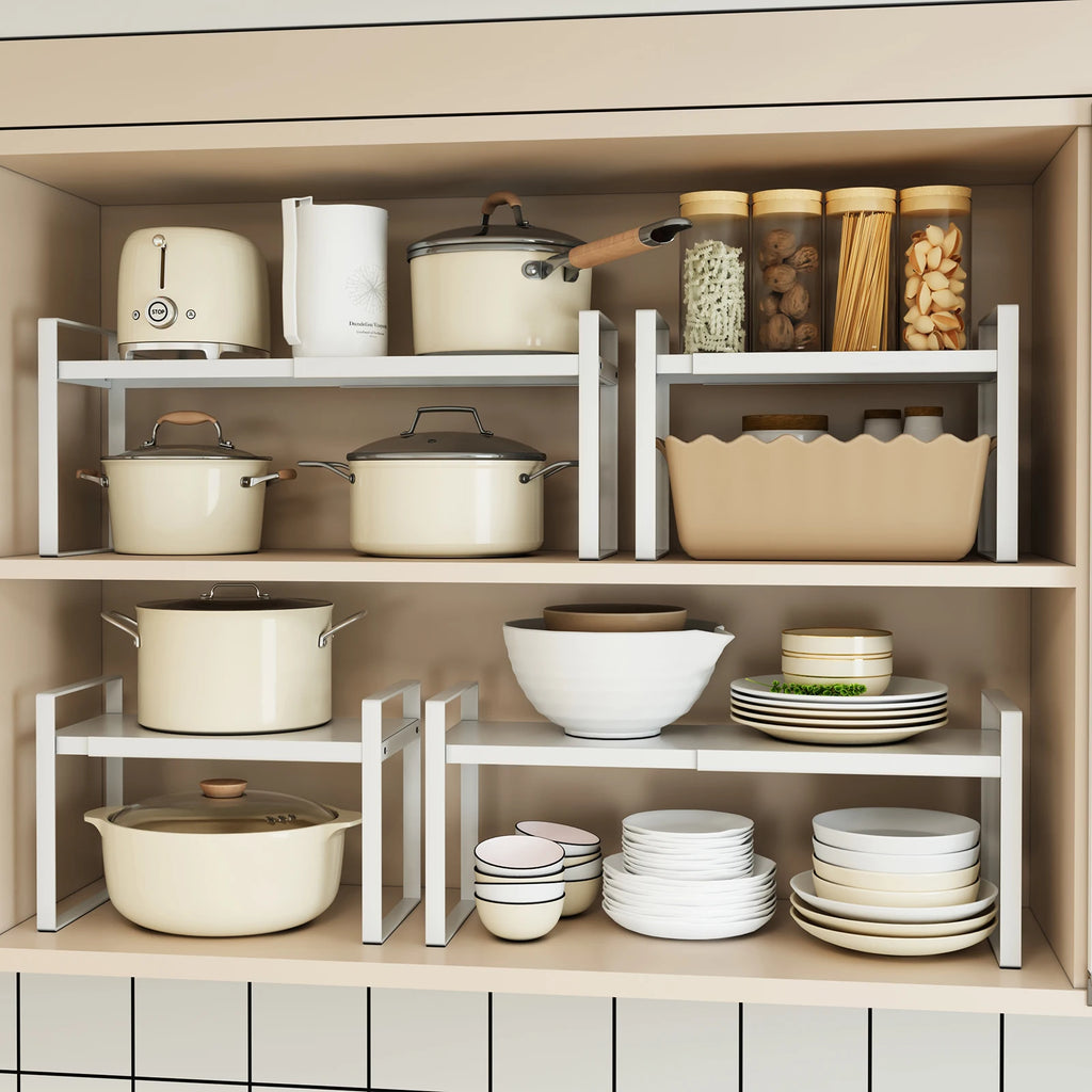 Kitchen Storage Rack Organizer – Countertop Shelf for Pots, Pans & Utensils