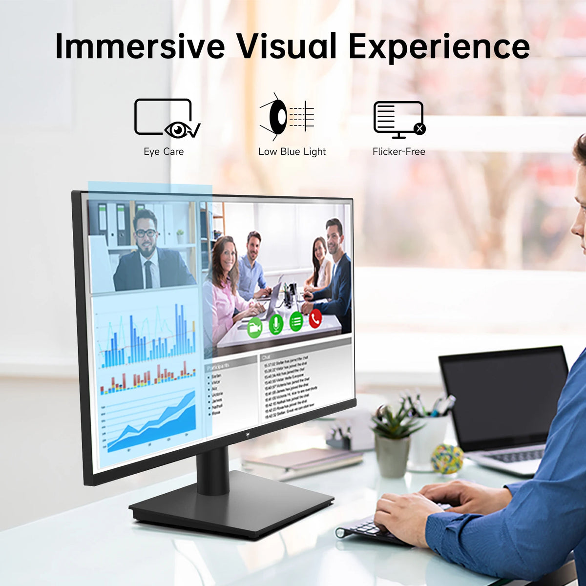 24 Inch 1080P 100Hz Gaming Monitor – FreeSync, HDR10, HDMI & VGA, Zero-Frame Design