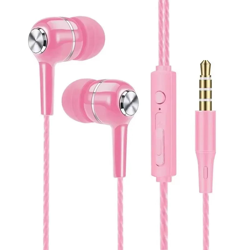 3.5mm Wired HIFI Bass Earbuds with Microphone – In-Ear, Stereo, Gaming & Sport