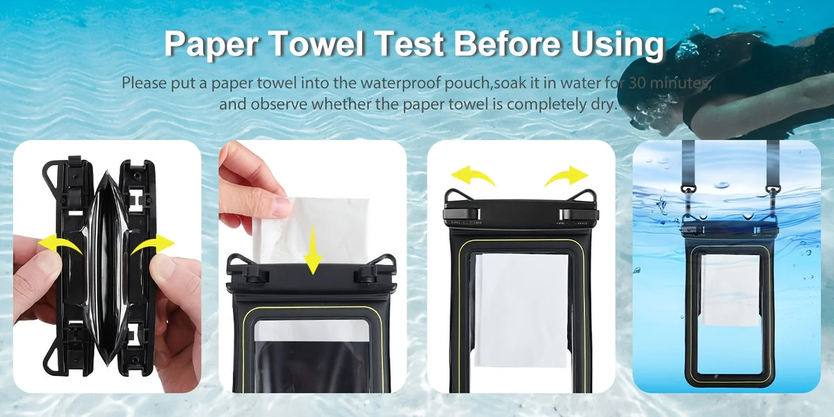 Universal Waterproof Phone Bag with Tether – Beach, Swimming, Skiing & Surfing