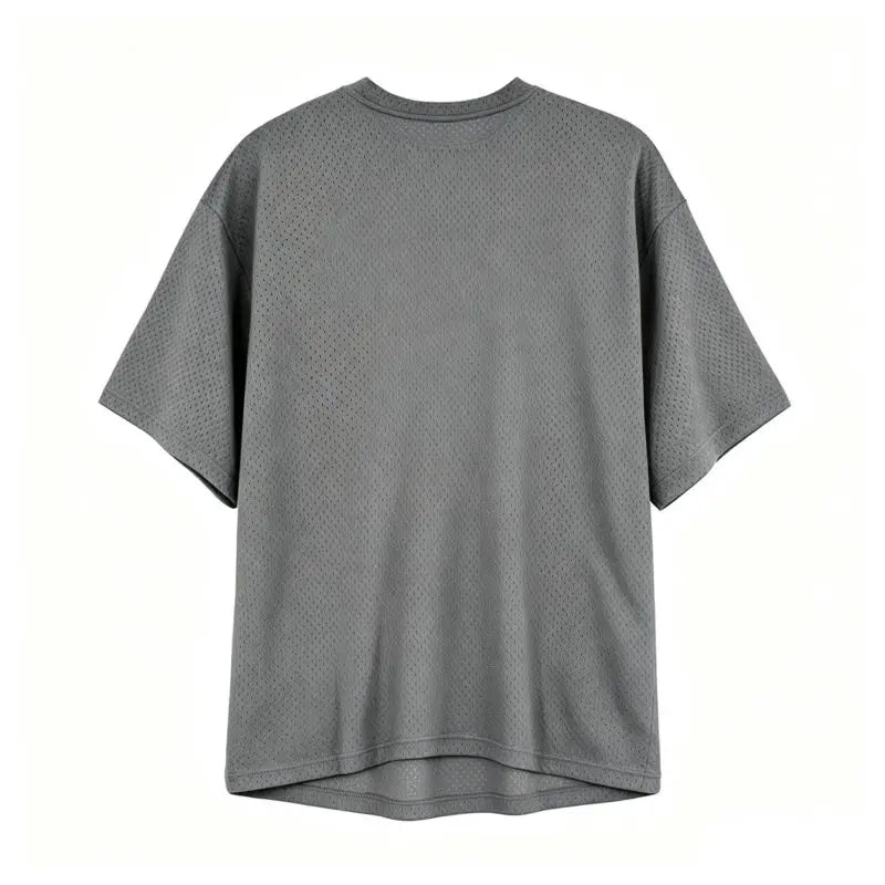 Men’s Oversized Mesh Quick-Dry Gym T-Shirt – Breathable, Bodybuilding & Sport, Short Sleeve