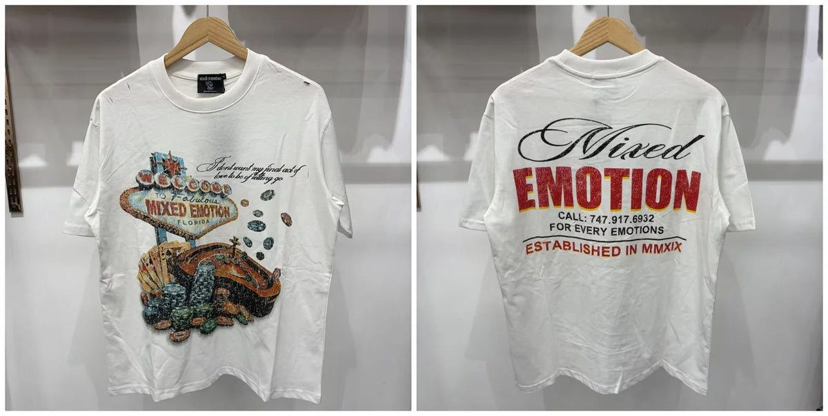 Mixed Emotion Rhinestone Oversized Cotton Tee