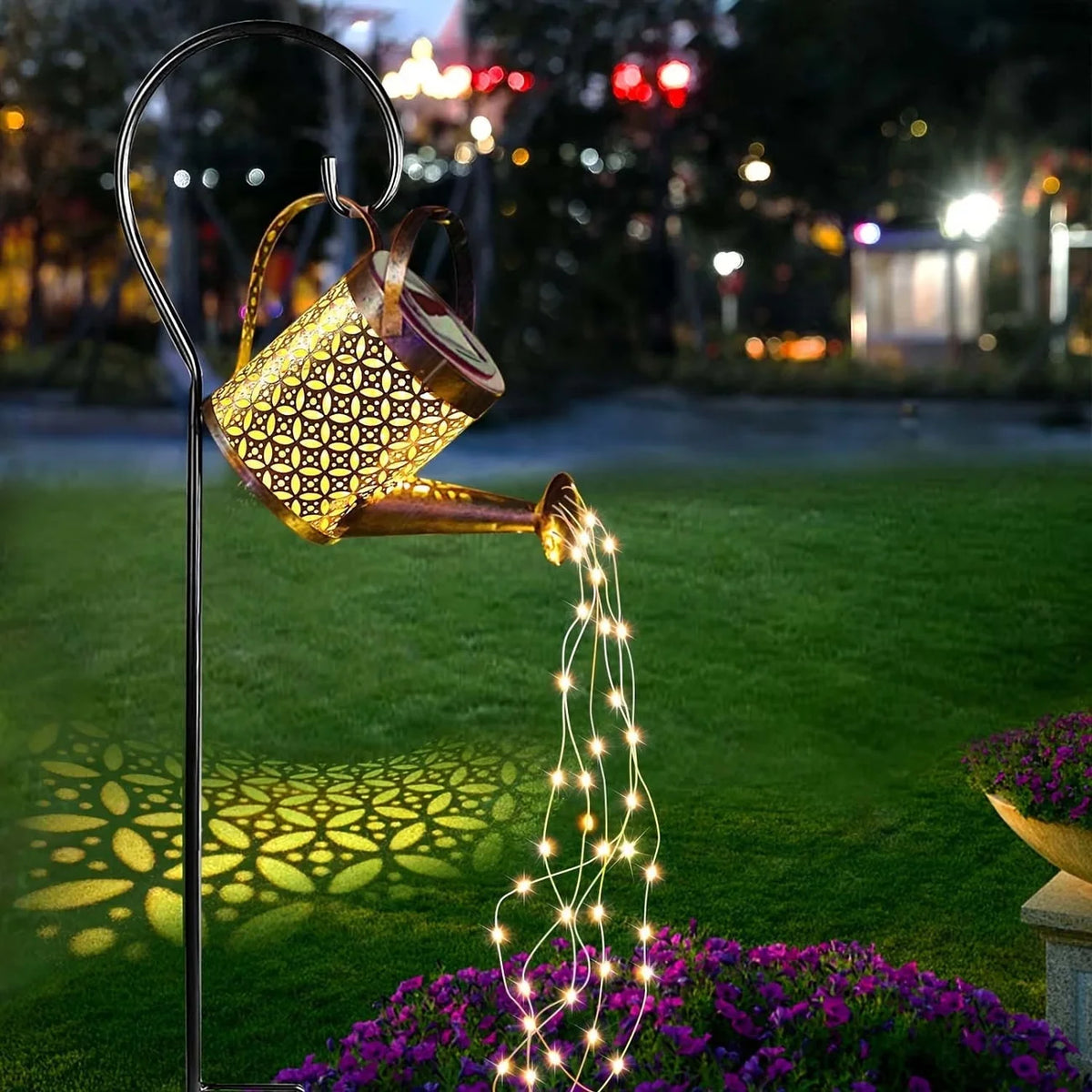 Metal Solar Watering Can Garden Light – Warm White, Outdoor Lawn & Patio Decor