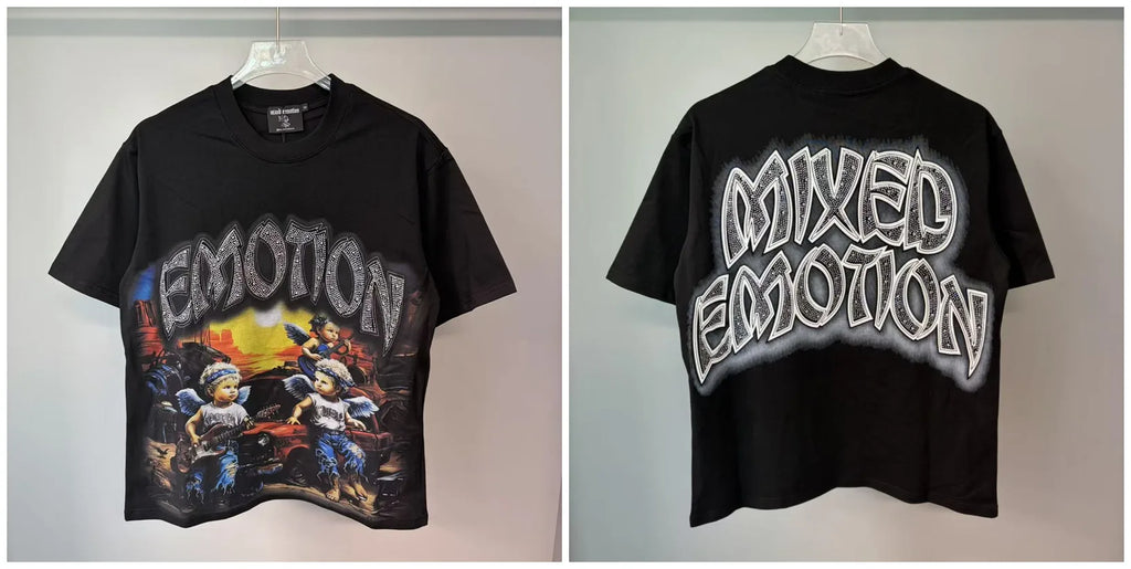 Mixed Emotion Rhinestone Oversized Cotton Tee