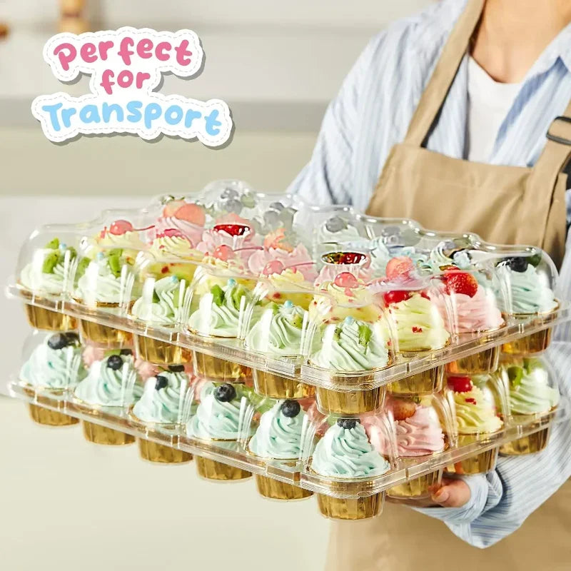 Cupcake Carrier Boxes with Tall Dome Lids, 4–24 Count