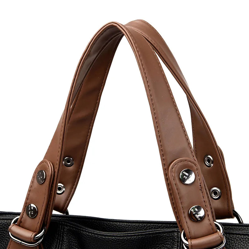 Women’s Genuine Cowhide Leather Crossbody Handbag – Large Capacity Shoulder Messenger Bag