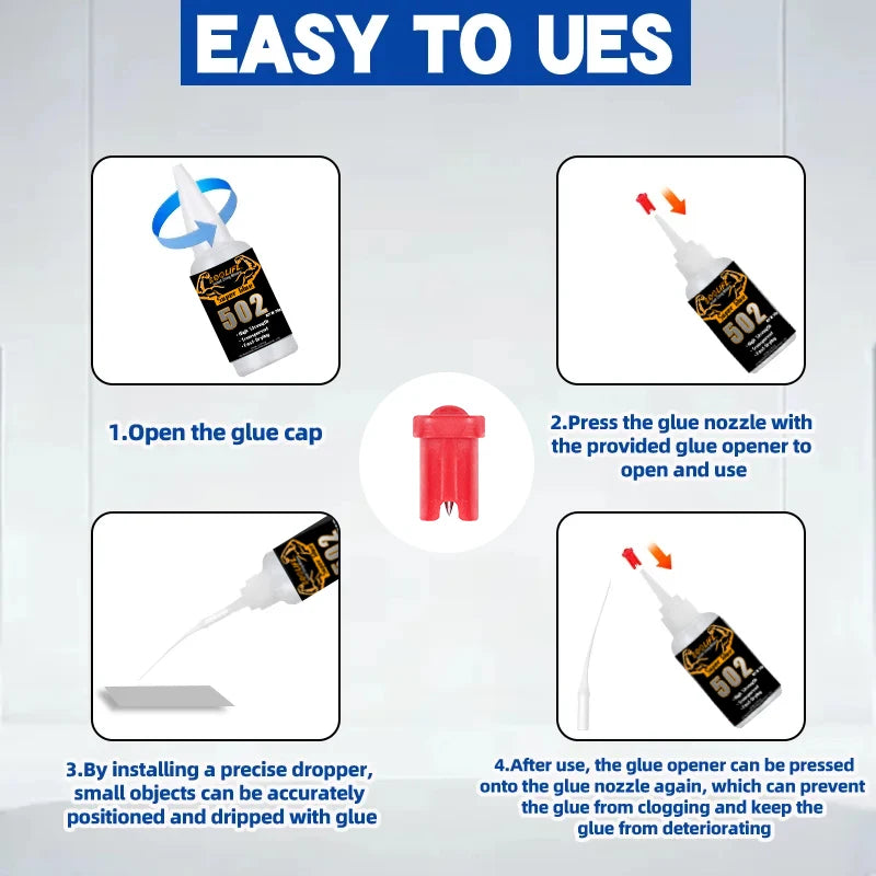 502 Cyanoacrylate Super Glue – Fast-Drying, 20g, 1–5 Pack, for Metal, Wood, Plastic & Ceramic