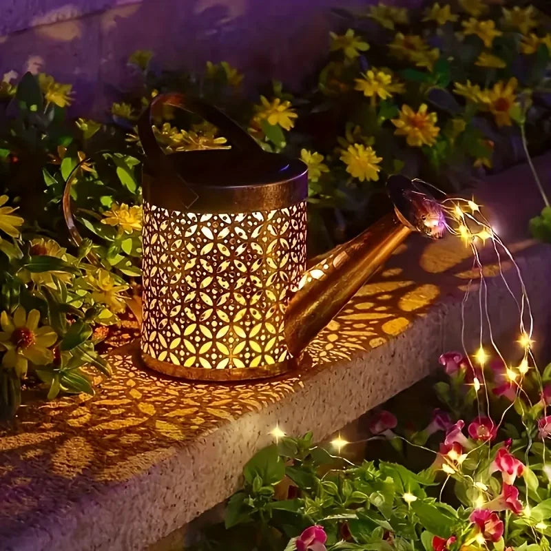 Metal Solar Watering Can Garden Light – Warm White, Outdoor Lawn & Patio Decor