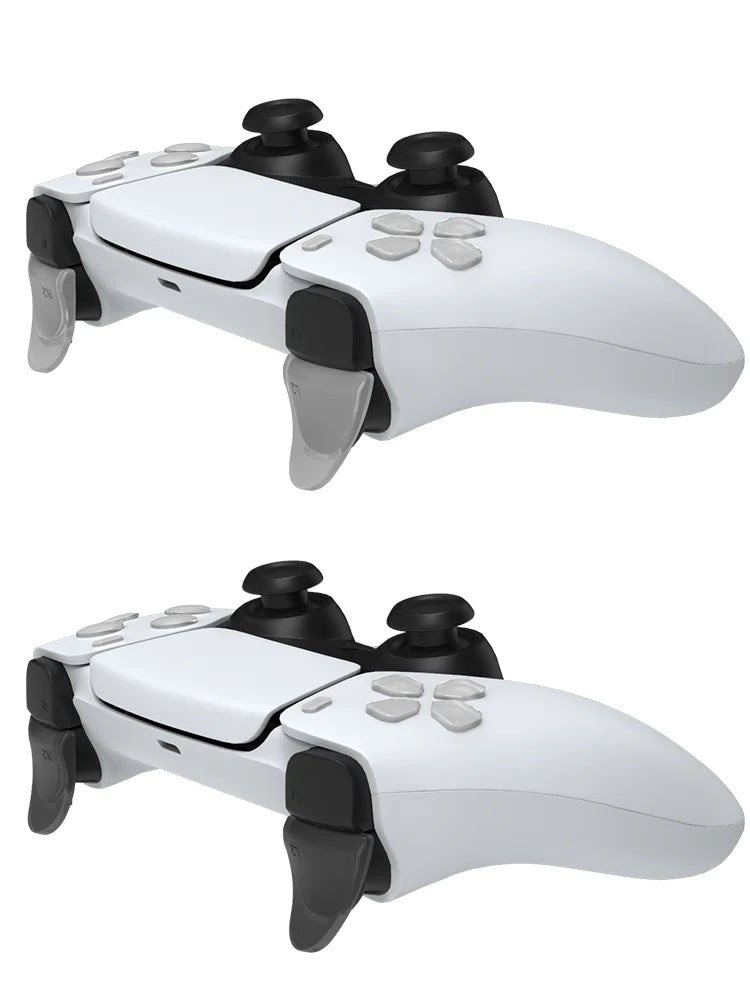Data Frog PS5 Extended Trigger & D-Pad Key Cap Set – L2/R2 Extender, Transparent & Black