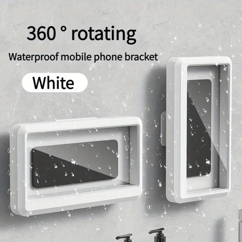 Self-Adhesive Waterproof Shower Phone Holder – Anti-Fog, Touch-Friendly, Bathroom Mount