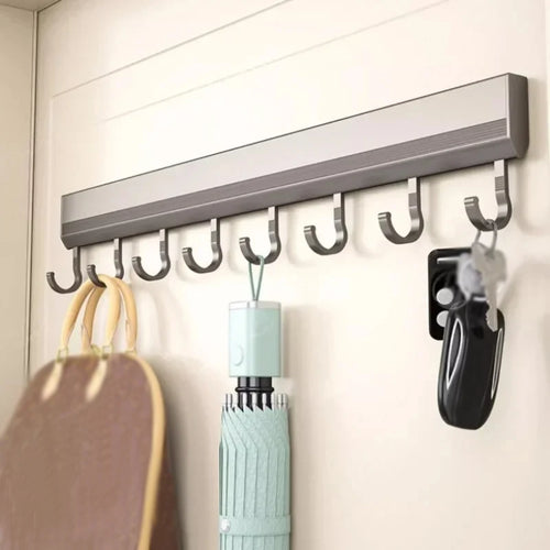 Aluminum Alloy Wall-Mounted Kitchen Utensil & Towel Hook Rack – Bathroom Robe Hanger