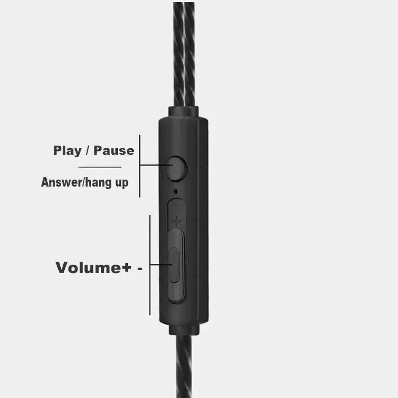 3.5mm Wired HIFI Bass Earbuds with Microphone – In-Ear, Stereo, Gaming & Sport