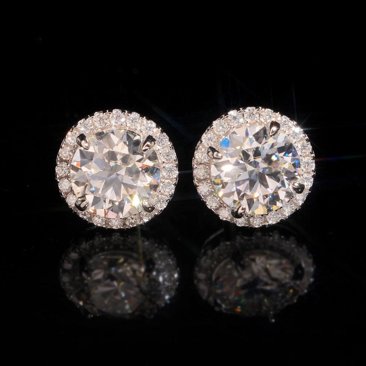 925 Sterling Silver Moissanite Stud Earrings – 4–11mm, Engagement & Wedding, Women’s Gift