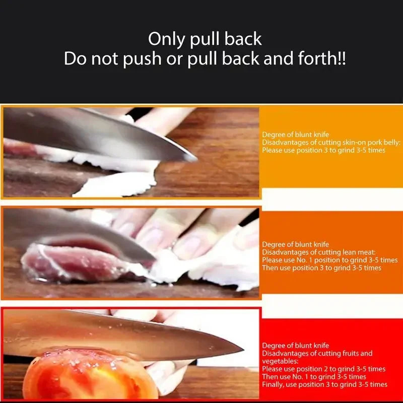 4-Stage Kitchen Knife Sharpener – Manual, Quick & Easy Blade Restoration