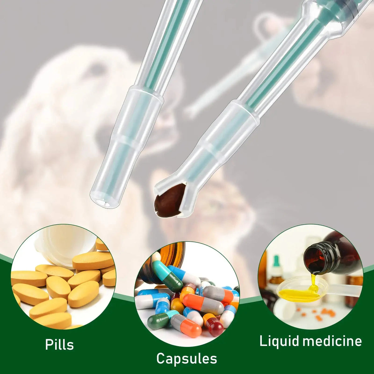 Pet Pill Dispenser & Medication Feeding Stick – For Cats & Dogs, 1-Pack & 3-Pack