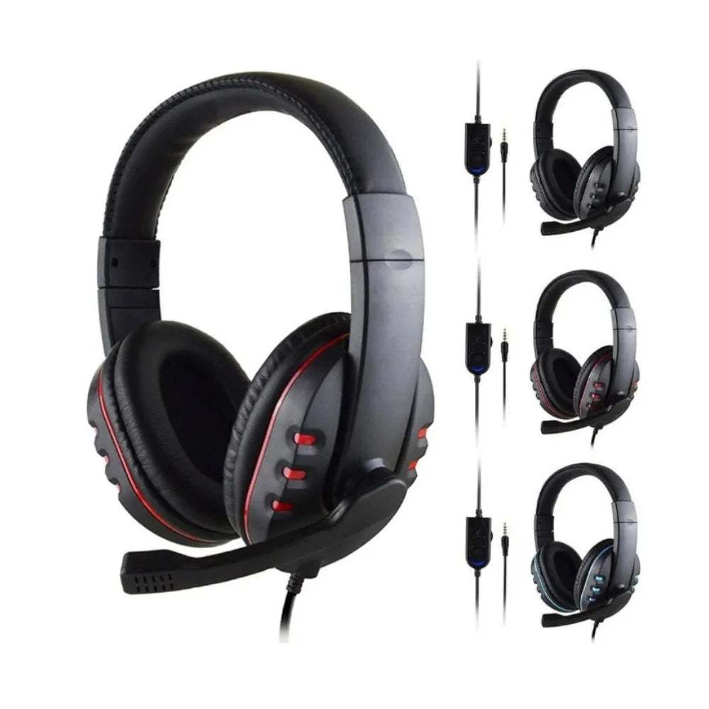 3.5mm Wired Gaming Headset – Stereo Sound, Over-Ear Headphones with Microphone