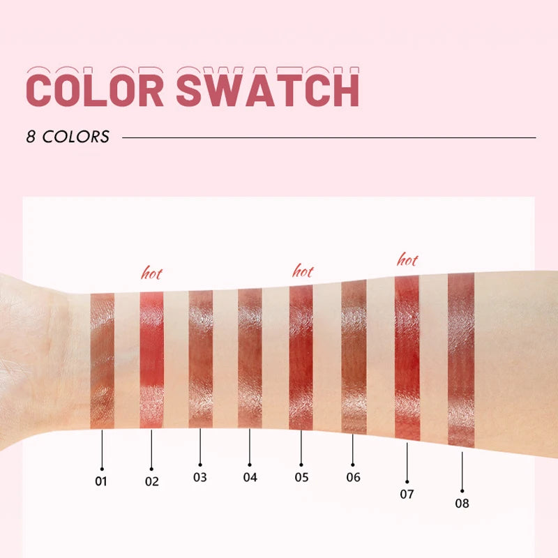 Moisturizing Watery Lipstick – Hydrating Formula, 8 Colors, Gift for Women