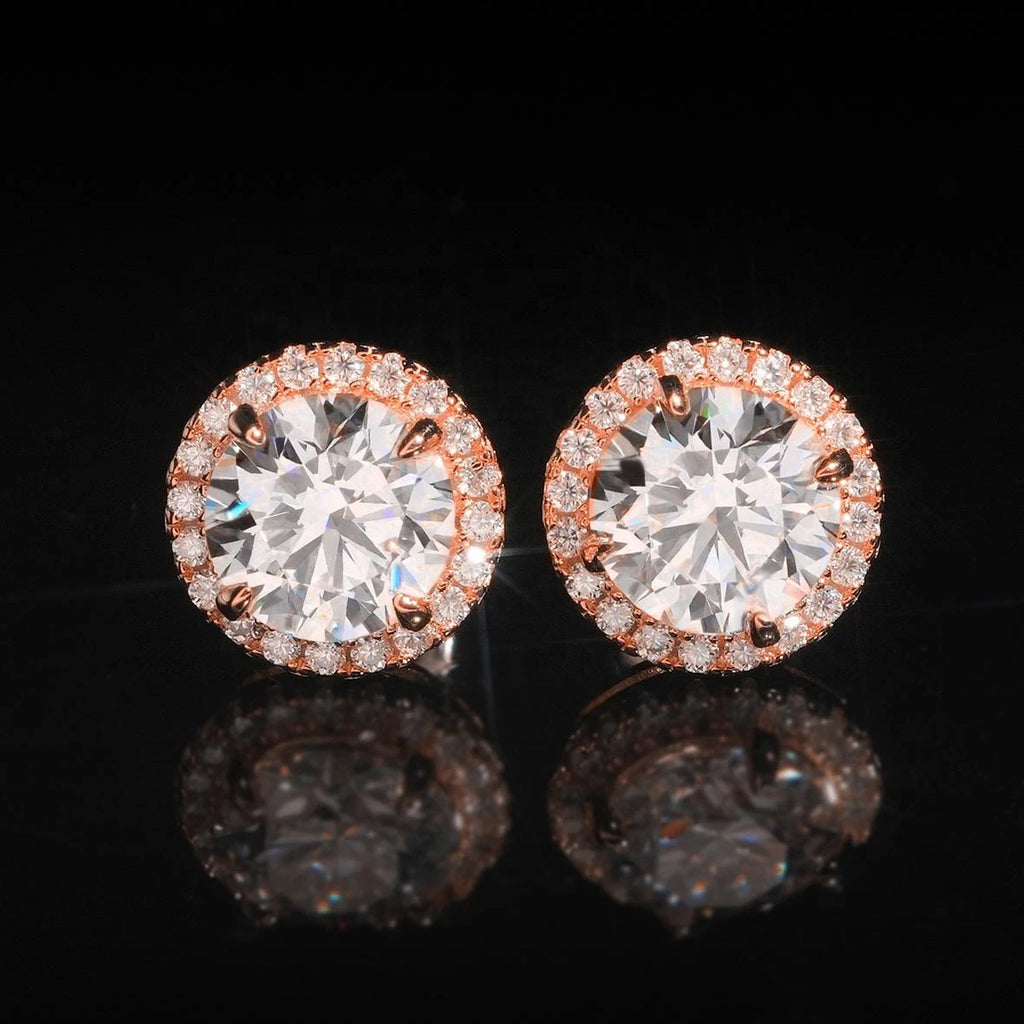 925 Sterling Silver Moissanite Stud Earrings – 4–11mm, Engagement & Wedding, Women’s Gift