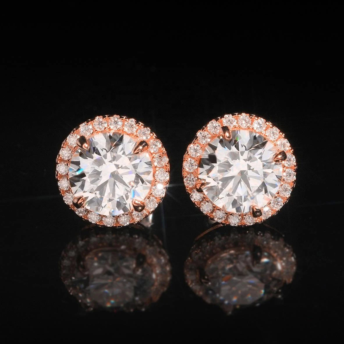 925 Sterling Silver Moissanite Stud Earrings – 4–11mm, Engagement & Wedding, Women’s Gift