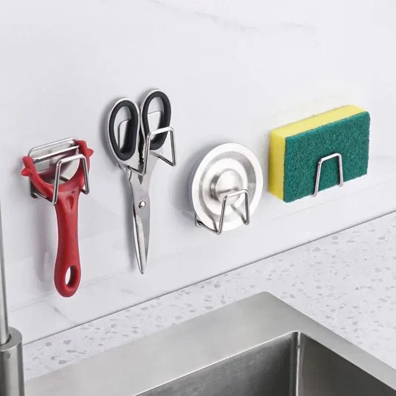 Stainless Steel Wall-Mounted Pot Cover & Cutting Board Rack – No-Drill, Cabinet Bottom Mount