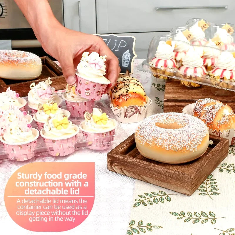 Cupcake Carrier Boxes with Tall Dome Lids, 4–24 Count
