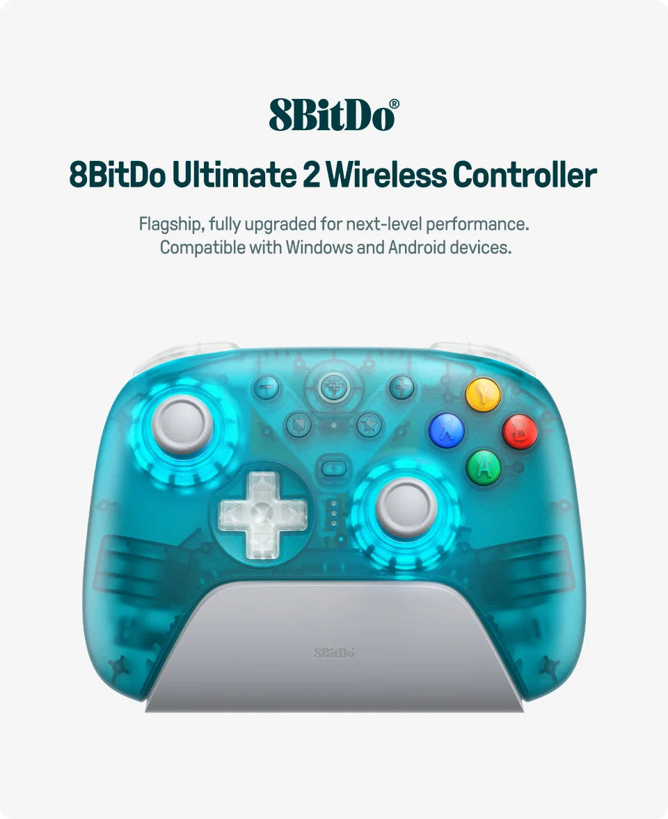 8BitDo Ultimate 2 Wireless Gaming Controller – PC & Android, TMR Joysticks, Motion Control