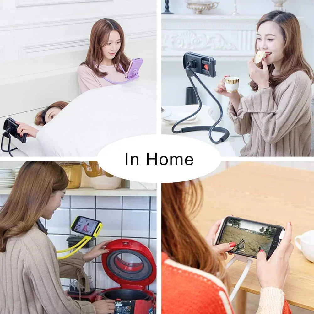 Flexible Neck Phone & Tablet Holder, 360° Adjustable Stand