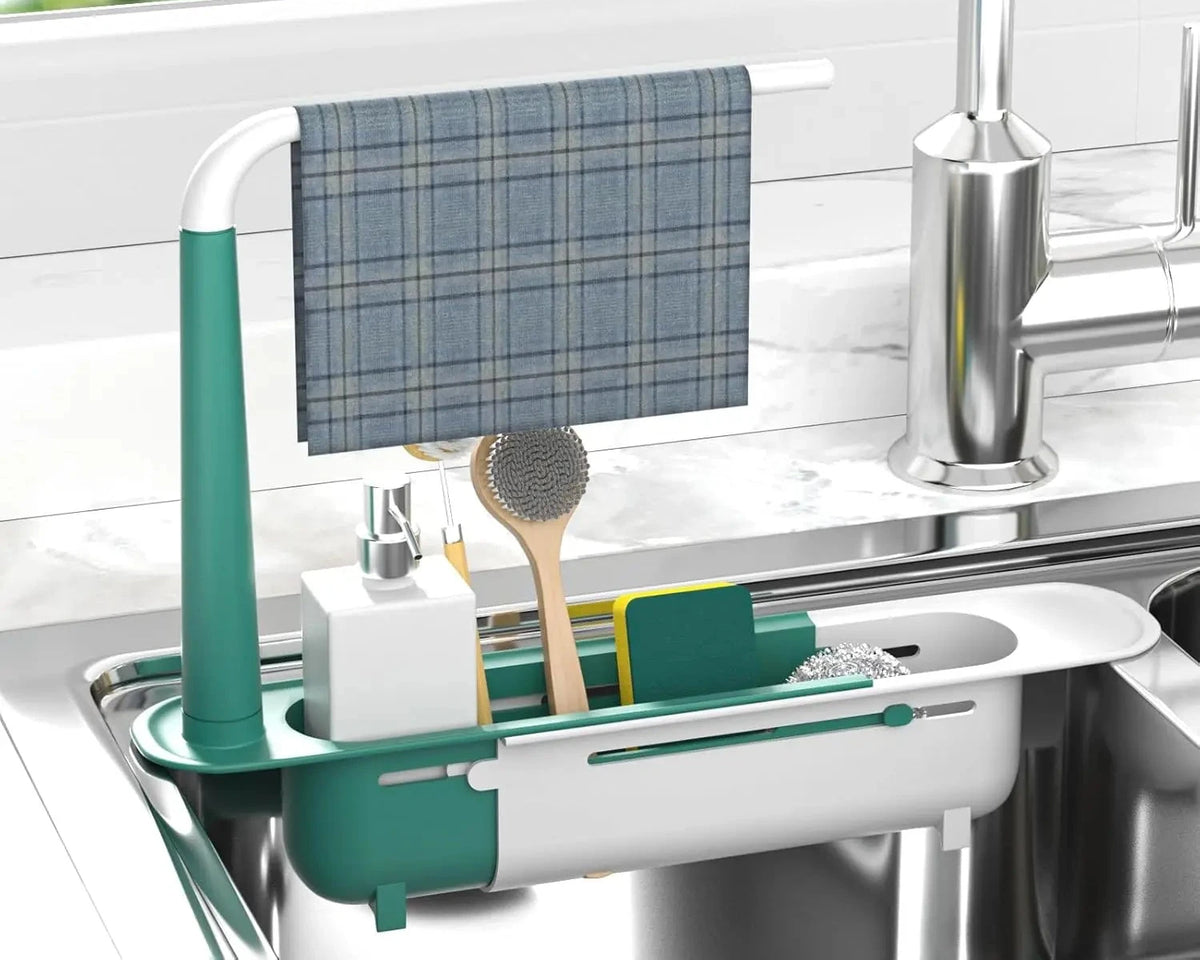 Adjustable Over-Sink Dish Rack | Extendable Kitchen Organizer