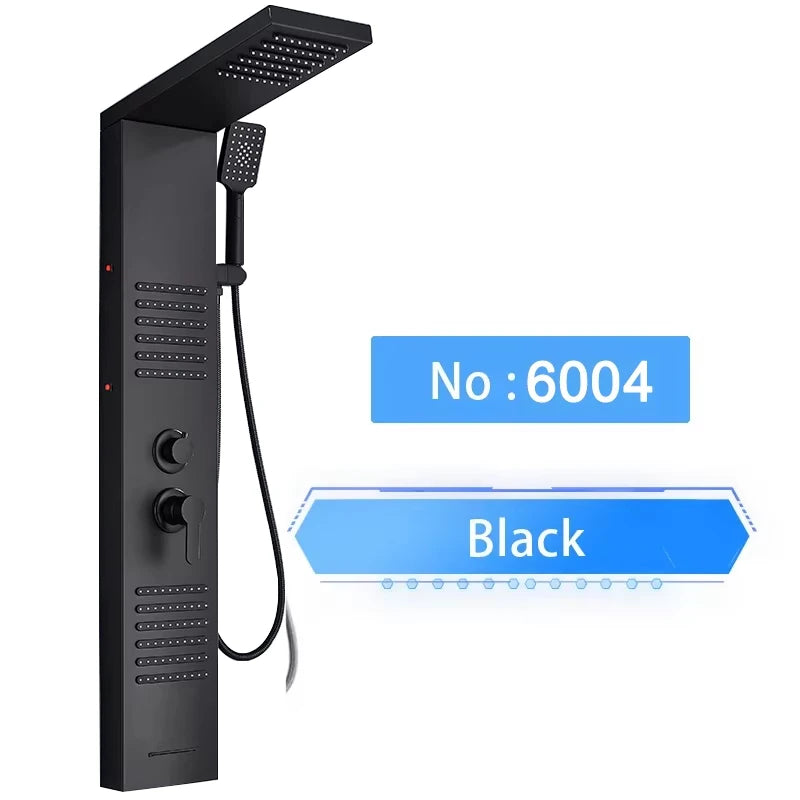 Luxury LED Waterfall Shower Panel System | Rain, Massage Jets & Hand Shower