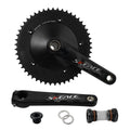 SKEACE Hollowtech Fixed Gear Bike Crankset – 49T/50T Carbon Chainwheel, 165mm Aluminum Alloy
