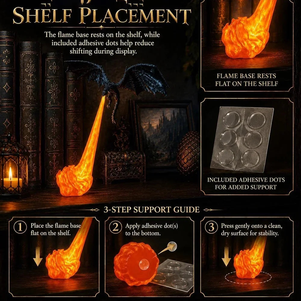 Dragon Flame LED Lamp, 3D Fantasy Accent Light