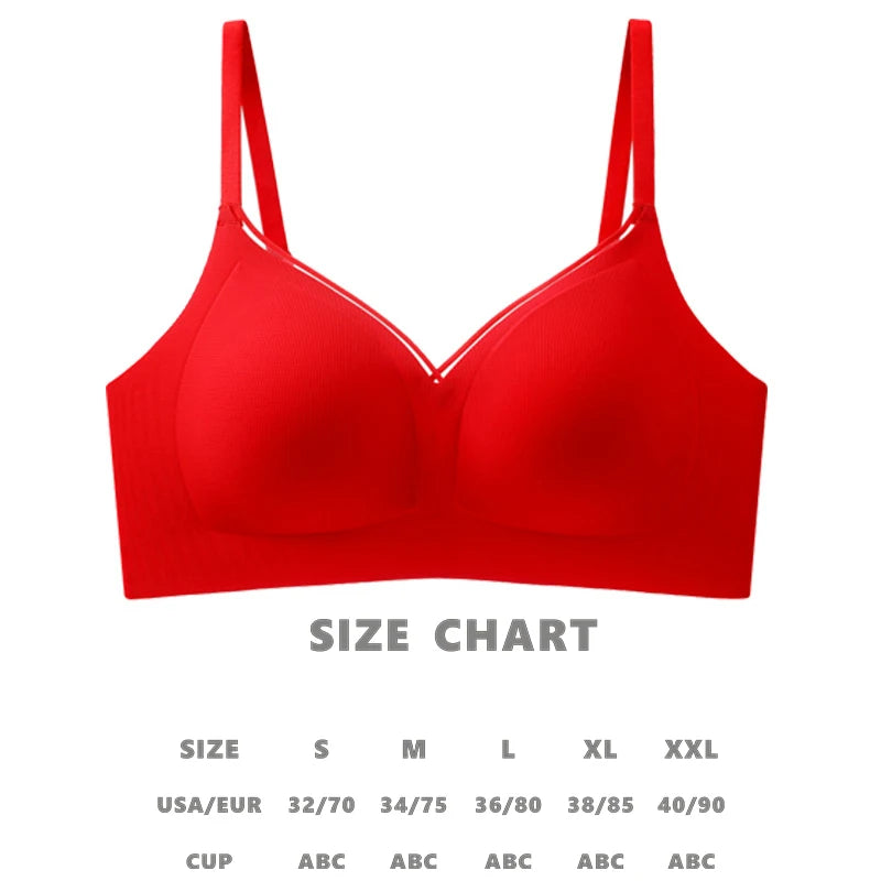 Women’s Seamless Wireless Gathering Bra – Adjustable, No Steel Ring, Sizes S–XXL