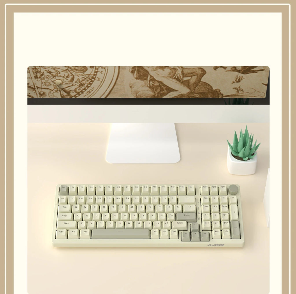 Ajazz AK992 98-Key Hot-Swap Wired Mechanical Gaming Keyboard – Multimedia Knob, USB