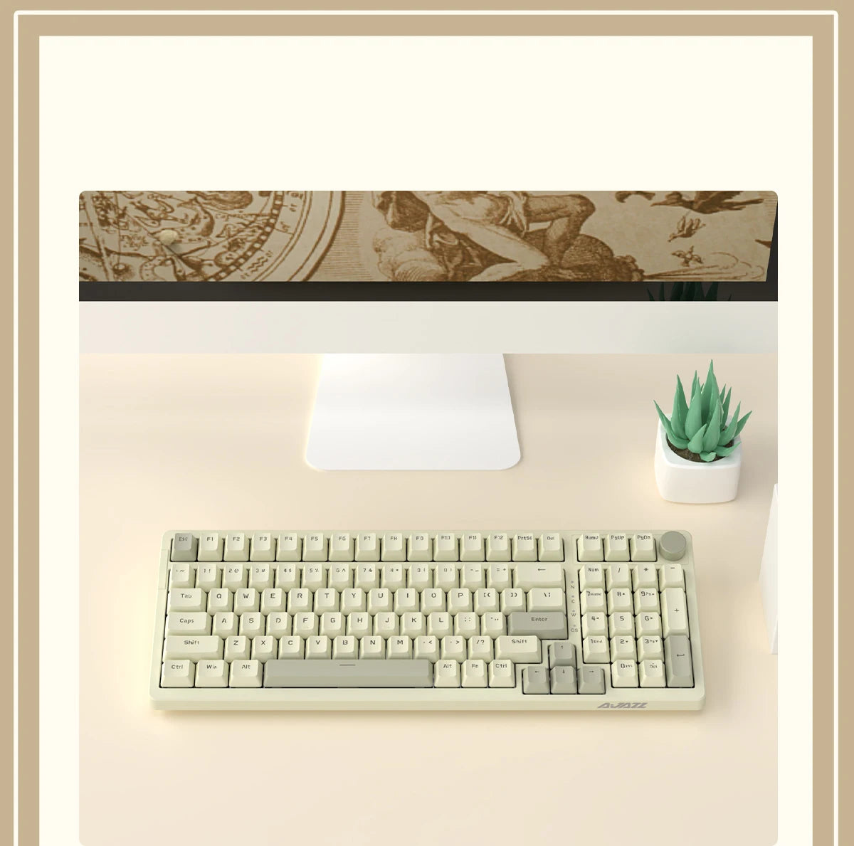Ajazz AK992 98-Key Hot-Swap Wired Mechanical Gaming Keyboard – Multimedia Knob, USB