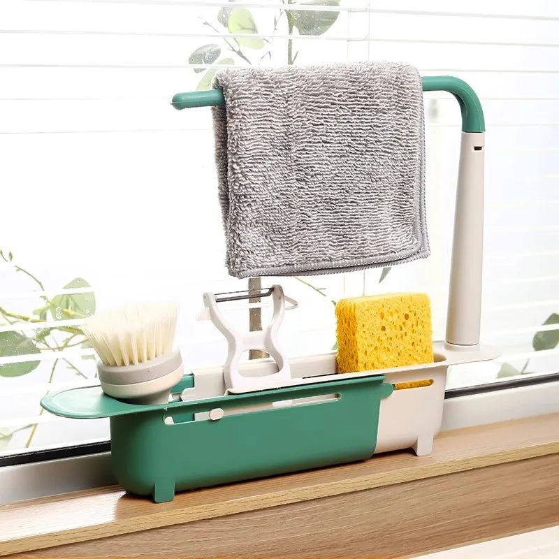 Adjustable Over-Sink Dish Rack | Extendable Kitchen Organizer
