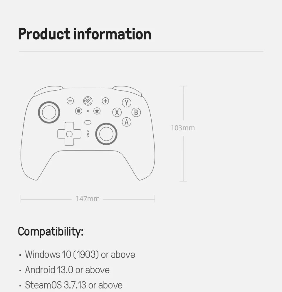 8BitDo Ultimate 2 Wireless Gaming Controller – PC & Android, TMR Joysticks, Motion Control