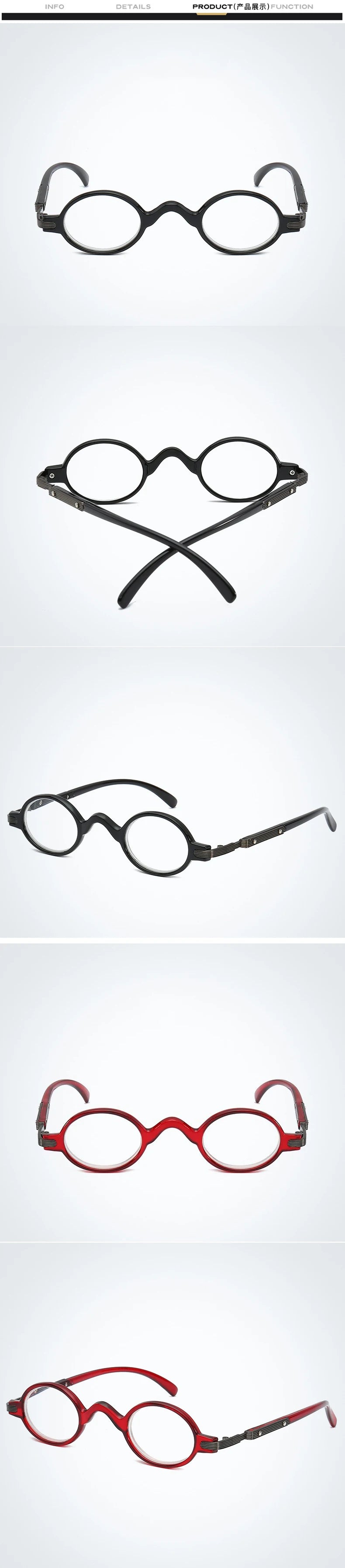 Small Round Retro Reading Glasses – Men’s & Women’s, +1.00 to +4.00, 5 Frame Colors