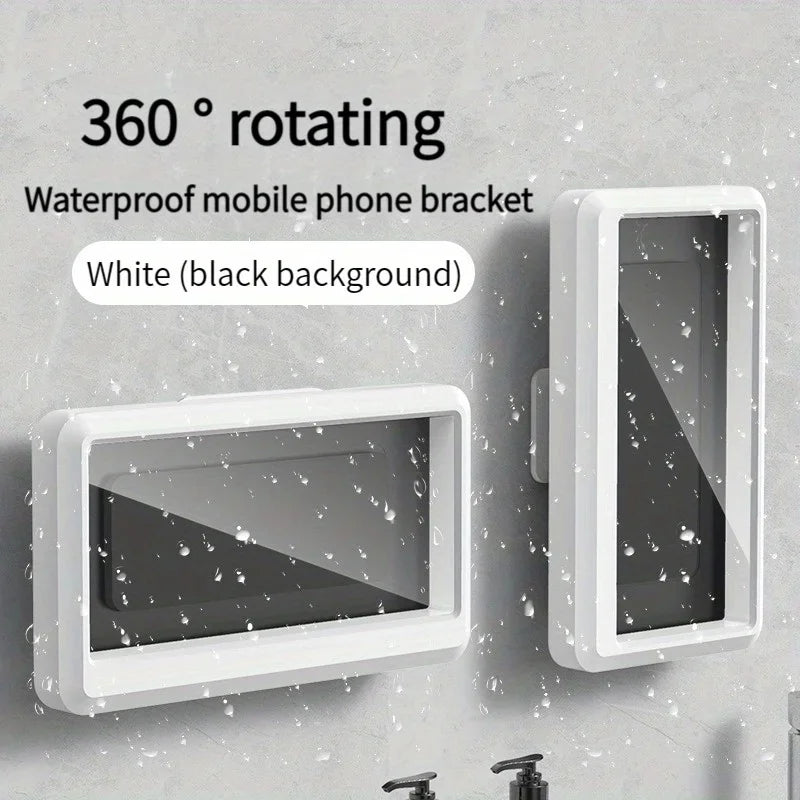 Self-Adhesive Waterproof Shower Phone Holder – Anti-Fog, Touch-Friendly, Bathroom Mount