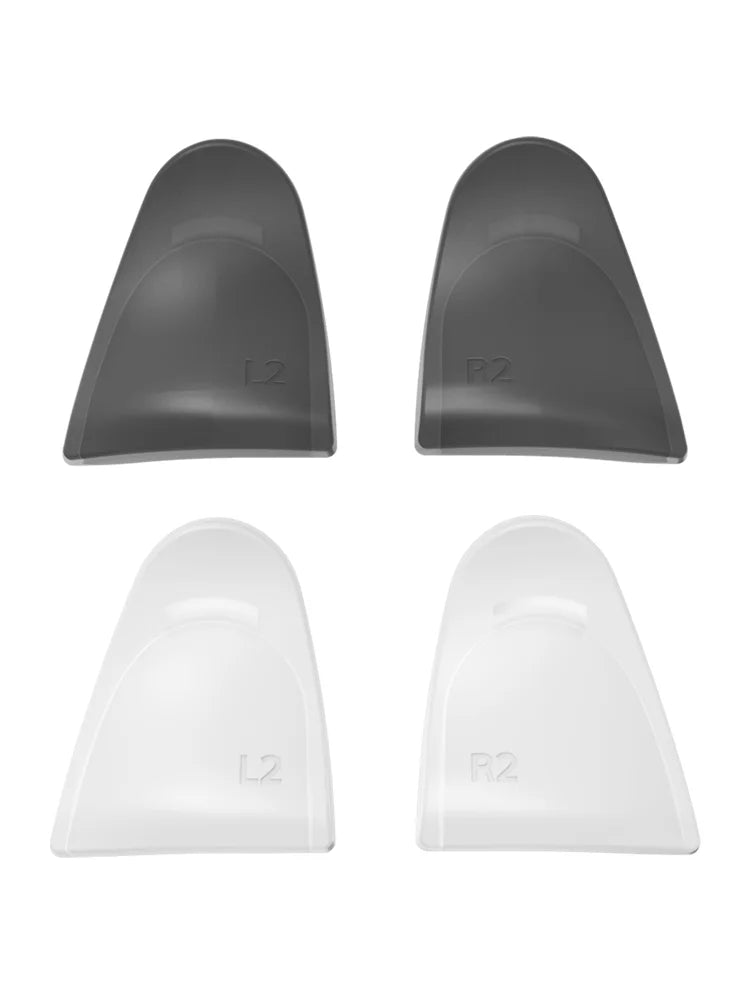 Data Frog PS5 Extended Trigger & D-Pad Key Cap Set – L2/R2 Extender, Transparent & Black