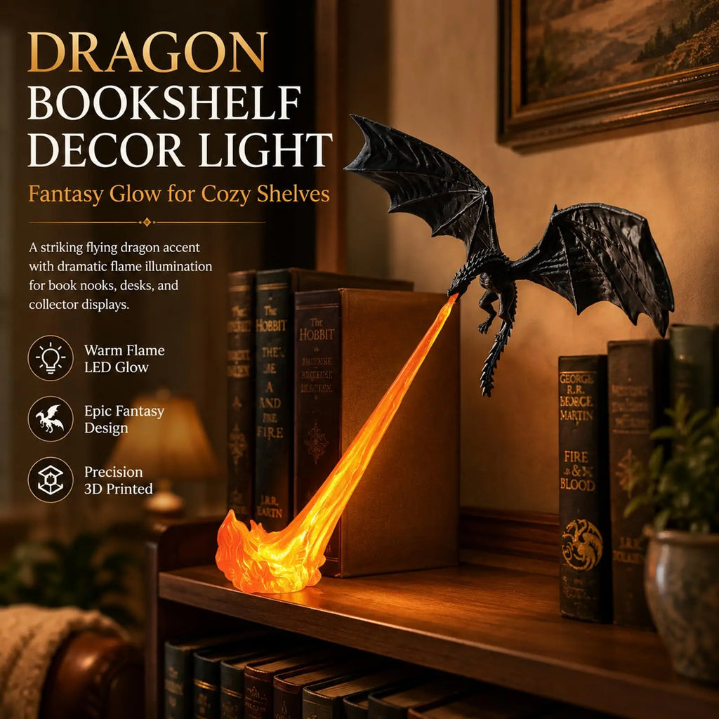 Dragon Flame LED Lamp, 3D Fantasy Accent Light
