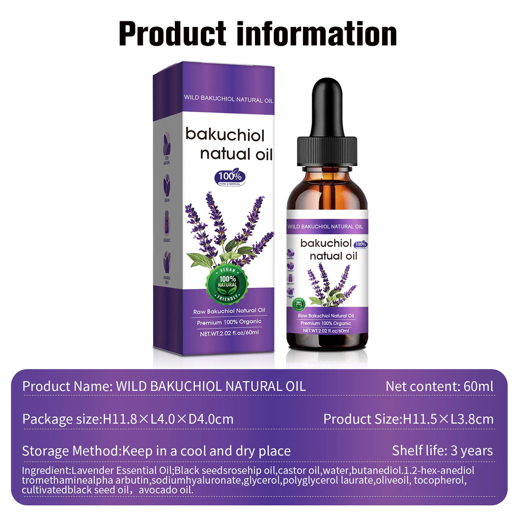 Botanical Anti-Aging Face Oil – Bakuchiol & Lavender, Natural Retinol Alternative, 60ml