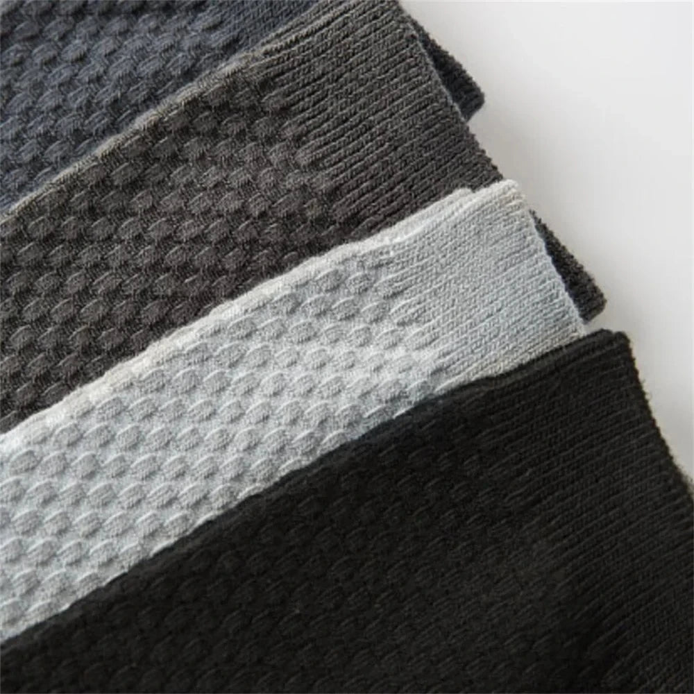 Men’s Bamboo Fiber Mid-Tube Socks – 8-Pack, Anti-Odor, Business & Sport, Black/Gray/Navy
