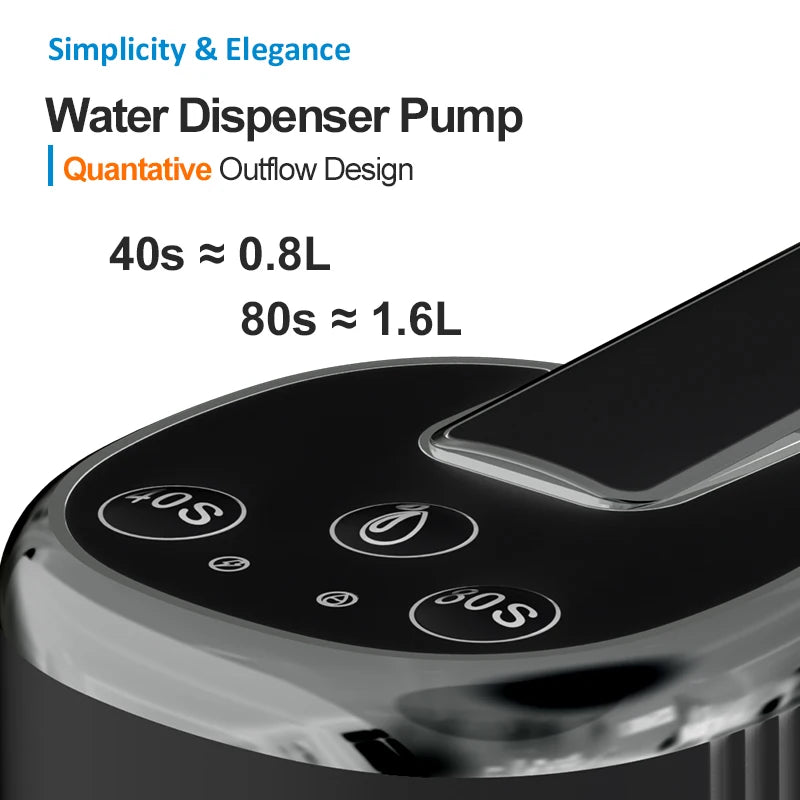 USB Electric Water Bottle Pump Dispenser – Portable, Foldable, Automatic, Household Use