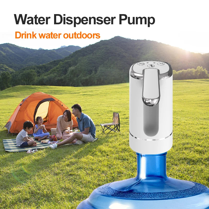 USB Electric Water Bottle Pump Dispenser – Portable, Foldable, Automatic, Household Use