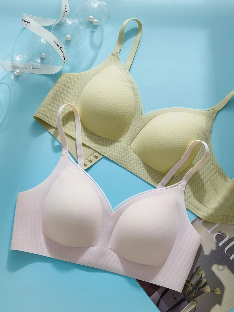 Women’s Seamless Wireless Gathering Bra – Adjustable, No Steel Ring, Sizes S–XXL